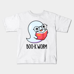 Boo-k Worm Cute Halloween Bookworm Ghost Pun Kids T-Shirt